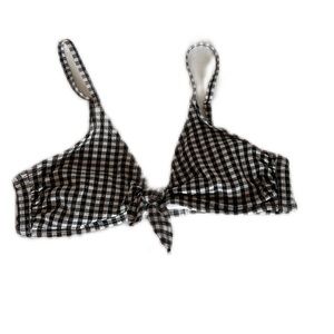 Gingham black and white bikini top size medium